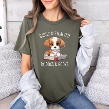 Book Lover Shirt, Dog Lovers Shirt, Dog Lover Gift, Book Lover Gift, Kids Dog Shirt, Dog Mum Gifts, Bookish Tshirt, Dog Owner Gift, Dog Tee