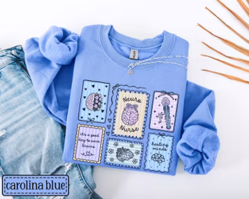 Personalized Neurology Sweatshirt • Neuro Nurse Stamp Work Sweater • Neuro ICU Crew Group Gift • Neurology Gift • Neuroscience RN Crewneck