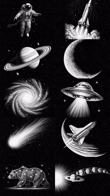 Cosmic Space 3D Illusion Laser Engraving Bundle | 10 Slate Coaster PNG Files | Astronaut Rocket Planet Galaxy | Digital Download