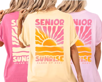 Comfort Colors Senior Sunrise Shirt Class of 2027 2026 Senior Sunrise TShirt Aesthetic Seniors Shirts Pink Butter Yellow