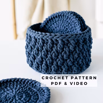 Crochet Coasters with Holder Pattern: Beginner PDF Set
