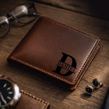Personalized Leather Wallet Men Engraved RFID Wallets Custom Husband Bifold Boyfriend Anniversary Gift Wallet Father Dad Fathers Day Wallet