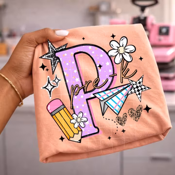 Pre-K Pink Purple Star DTF Transfer | Trendy Preschool DTF | First Day Back to School Ready to Press