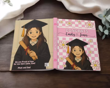 Custom Ghibli Portrait Graduation Journal, She believed Grad gift, Custom degree journal, Retro girl grad gift, Senior scrape book present
