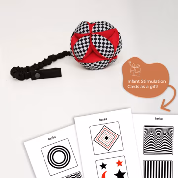 Black White Takane Ball - Montessori Grasping Toy - Newborn Sensory Gift 0M+