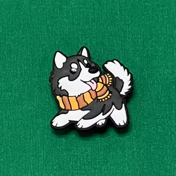 Husky with scarf shoe Charm