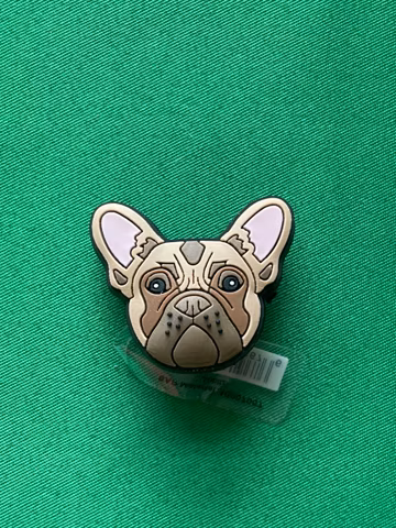 Brown French bulldog shoe charm