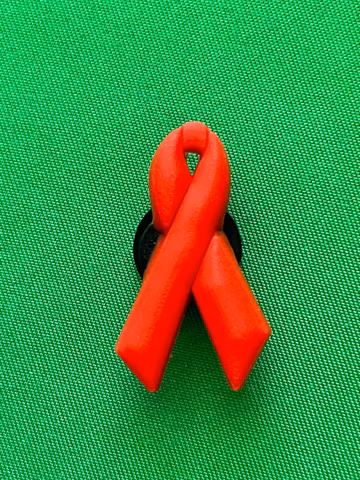 Red Awareness Ribbon Shoe Charm