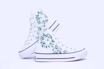 Custom women's wedding shoes: Wedding Flower Sneakers