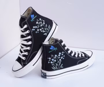 Dragonfly Embroidered Converse Chuck Taylor 1970S: Custom Floral Sneakers