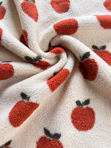 Teddy Fleece Apfel Stoff