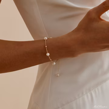 Real Natural Freshwater Pearl Bracelet, Dainty 14k Gold Bracelet, Pearl Beaded Bracelet, Simple Bracelet, Bridesmaid Gift, Mother's Gift