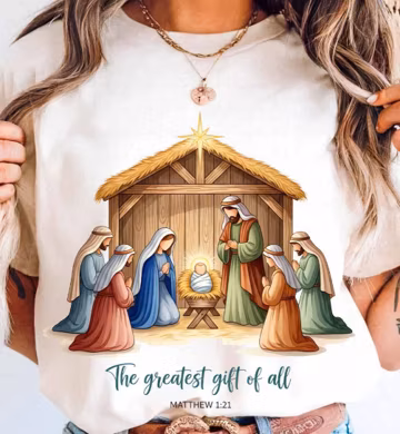 Greatest Gift of all PNG | Bow Nativity Coquette Christmas Sublimation PNG Design | Hand Drawn | Manger PNG| Bow Manger Png | Christmas Bow