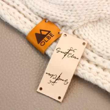 25X60 mm,Sewing Leather Tag,Personalized With Custom Logo or Text For Hats Knits Tag,Crochet And Handmade brands Clothes Labels
