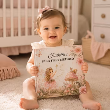 Personalized Fairy First Birthday Book, Custom Girl Birthday Gift, Keepsake Storybook, 1st Birthday Book for Baby Girl