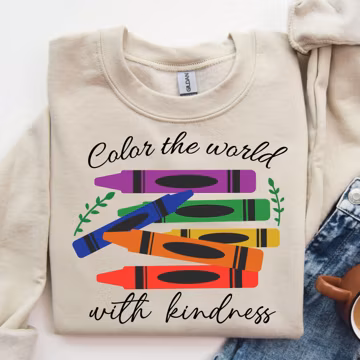 Color The World With Kindness Shirts, Inspirational Kindness Shirts, Positive Saying T-Shirt, Motivational Gift, Inspirational Teacher Gift