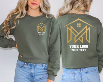 Custom Pocket & Backside Logo Sweatshirt, Your Company Logo Shirt, Custom Company Logo Matching Sweater, Custom Text Shirt,Personalized Gift