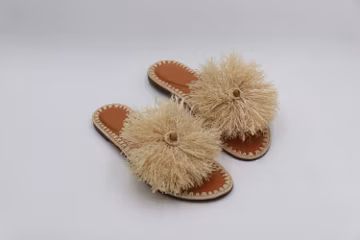 Handmade Raffia Mules: Vegan Women's Slippers