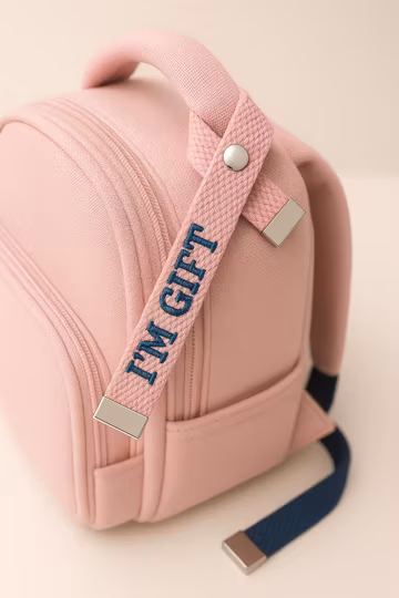 Personalized Ribbon Bag Tag | Custom Embroidered Name OR Number Silver Keychain | Custom School ID Tag | Travel Accessory | Christmas Gifts