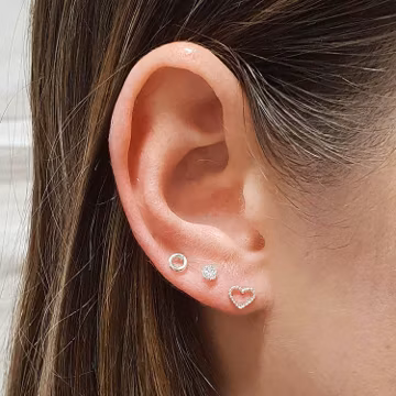 Tiny Heart Shaped Dainty Sterling Silver Stud Earrings: Minimalist, Dotted Design, Gift for Her