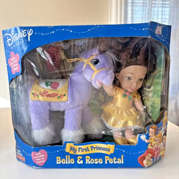 Disney My First Princess Belle Rose Petal Horse Doll Fisher Price NEW Damaged Bo
