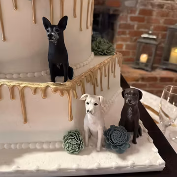 Custom Dog Sculpture: Personalized Polymer Clay Pet Cake Topper