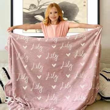 Personalized Name Blanket, Custom Baby Girl Gift Blanket, Baby Blanket, Kids Blanket, Personalized Christmas Gift
