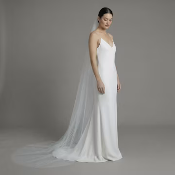 Barely There Soft Tulle Wedding Veil, Cathedral to Fingertip, Lightweight Minimalist Sheer Bridal Veil