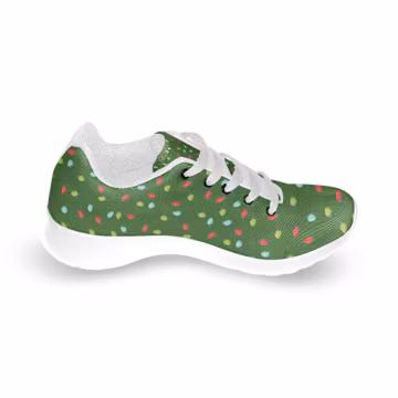 Christmas Lights Printed Kids Sneakers, Holiday Festival Winter Comfy Shoes, Durable Outdoor Shoes, Kids Christmas Gifts, 14-26 Day Delivery