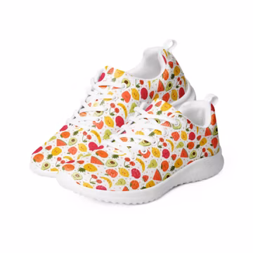 Smiling Fruit Print Men's Athletic Shoes, Aesthetic Summer Running Joggers, Gym Workout Shoes, Fitness Shoes, Stylish Sneakers, Breathable
