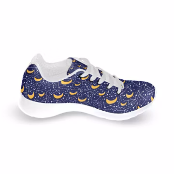 Universe Moon Stars Print Kids Sneakers, Outer Space Galaxy AOP Stylish Shoes, Celestial Sporty Outdoor Shoes, Kids Birthday Gifts