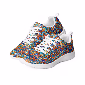 Colorful Mosaic Tiles Printed Men's Athletic Shoes, Gym Fitness Shoes, Yoga Workout Shoes, Casual Running Joggers Shoes, Boyfriend Gifts