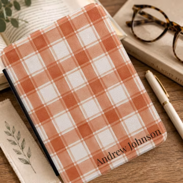 Personalized Kindle Case | Custom Kindle Paperwhite & Colorsoft Cover | Watercolor Plaid | Book Lover Gift | Custom Name Kindle Cover