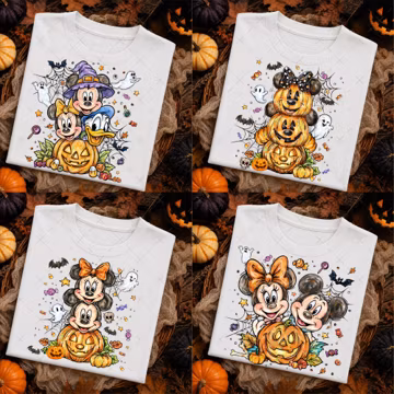 Halloween Mickey and friends Png, Halloween Mouse and Duck Friends Png, Halloween Family Vacation, Spooky Family Trip