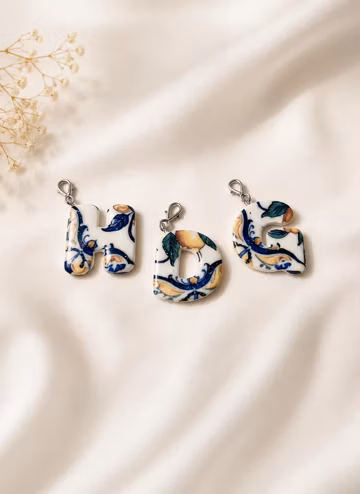 Back to School Initial Bag Charm | Personalized Letter Charm | Handmade Polymer Clay Backpack Charm | Cute School Bag Accessory