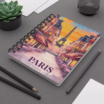 Paris Travel Journal Gift Paris Image Spiral Bound Journal Travel Gift for Travel Lovers Eiffel Tower Notebook Travel Paris Spiral Notebook