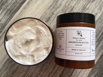ORGANIC MAGNESIUM LOTION Body Butter Whipped Shea Butter Topical Magnesium Skincare Gift for Mom Wife Friend Sister by Crystal + Calyx
