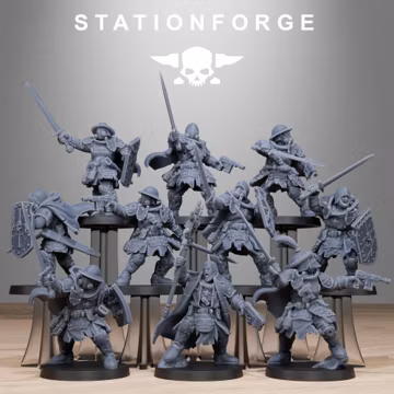 Royal Guard Bloodwardens (Set of 10) + Base(s) 16K | 12K UHD Prints by StationForge | Trench Warfare | Rogues | Trench Defence Force