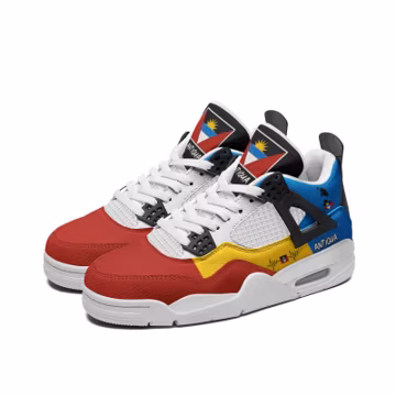Antigua and Barbuda Flag Shoes, Wadadli High Top Sneakers for Men and Women, Antiguan Kicks, Caribbean Island Pride Gift, Caribbean Pride
