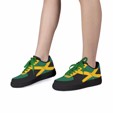 Jamaica Sneakers for Men & Women Rasta Shoes Custom National Flag Sneakers Jamaican Flag Gym Shoes Reggae Shoes Rasta Color Basketball Shoes