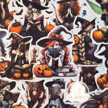 Halloween Princess Book Reading Sticker, Bookish sticker, Kindle Sticker, Book Sticker, Cellphone Sticker, Waterproof - FAST SHIP