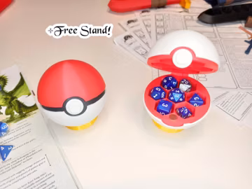 Pokeball Dice Box DND Dice Holder Pokemon Dice Storage Case RPG Dice Organizer Dungeon Master Gift Tabletop Gaming Accessory