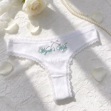 Embroidered Cotton Thong,Personalized Embroidered Bridal Wedding Thong,Custom Women Underwear,Honey Moon Gift,Wedding Gift,Bridal Lingerie