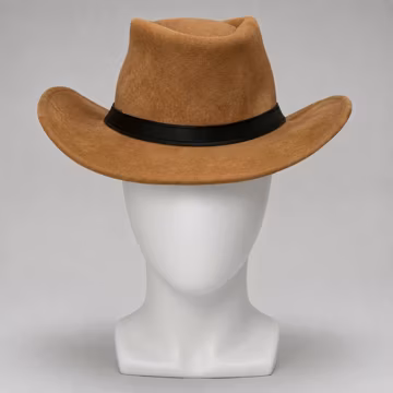 Camel Suede Fedora Hat Handmade, Western Boho Fall Fashion