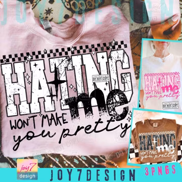 Trendy Sarcastic Hating Me Won't Make You Pretty Snarky PNG Sassy Funny Quote Sarcasm Png Retro Checkers Attitude Humor Sassy Png ORIGINAL