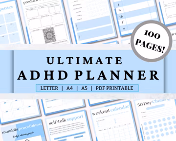ADHD Planner, Daily Productivity, Habit Tracker (PDF)