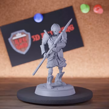 Skeleton Undead Fantasy Knight Miniature, Unpainted Detailed 32mm Tabletop Miniature, Paintable Collectible Dnd Miniature | DD