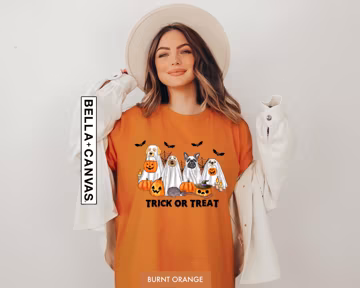 Trick or Treat Halloween Shirt: Cute Animal Graphic Kids Tee,