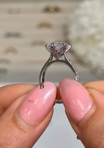 3CT Round Cut Moissanite Anniversary Ring For Her 14K White Gold Pave Band Ring Round Diamond Tulip Set Cathedral Set Solitaire Wedding Ring
