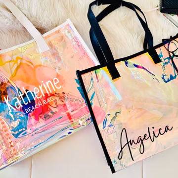 Personalized Tote and Pouch Set β Bachelorette Beach Bag, Girls Trip Gift, Custom Favor Bag, Christmas Gift for Her, Party Tote
